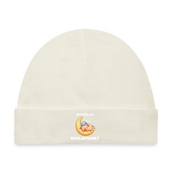 Schlafshirt Schwein Schlafanzug Geschenk - Baby Premium Organic Mütze - Naturweiß - Vorne