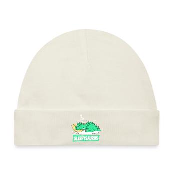 Sleepysaurus Lieblings Schalfshirt Schlafanzug Din - Baby Premium Organic Mütze - Naturweiß - Vorne