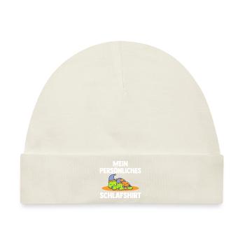 Schlafshirt Schildkröte Schlafanzug Geschenk - Baby Premium Organic Mütze - Naturweiß - Vorne