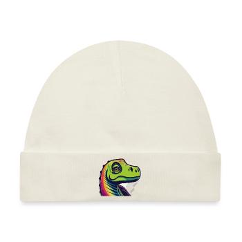 Regenbogen Echse - Baby Premium Organic Mütze - Naturweiß - Vorne