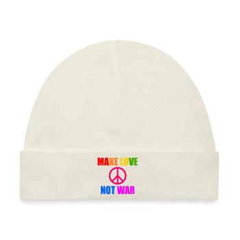 Make love not war - Baby Premium Organic Mütze - Naturweiß - Vorne