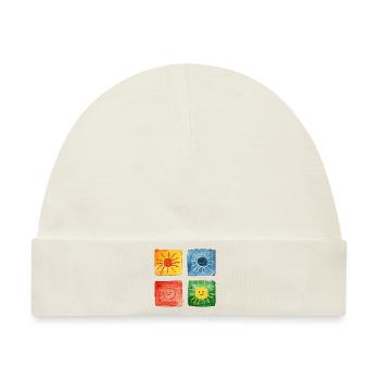 bunte Sonnen - Baby Premium Organic Mütze - Naturweiß - Vorne