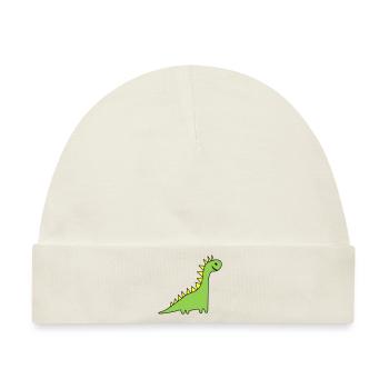 Dinosaurier Langhals - Motivfarben anpassbar - Baby Premium Organic Mütze - Naturweiß - Vorne