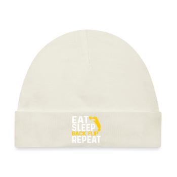 Vintage Eat Sleep Back Flip Répéter, Retour Flip - Baby Premium Organic Mütze - Naturweiß - Vorne