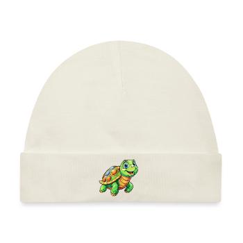 Mega süße Schildkröte - Baby Premium Organic Mütze - Naturweiß - Vorne
