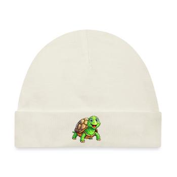 Mega süße Schildkröte - Baby Premium Organic Mütze - Naturweiß - Vorne