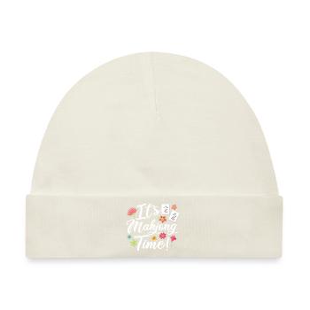 Geschenk für Mahjong Fans - Baby Premium Organic Mütze - Naturweiß - Vorne