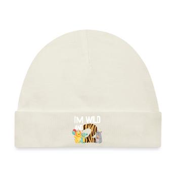 I'm wild and 2 Safari jungle - Baby Premium Organic Mütze - Naturweiß - Vorne