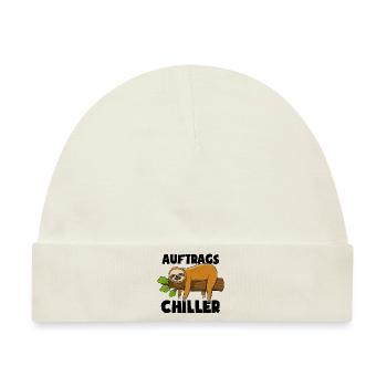 Faultier - Auftrags Chiller - Faulenzen Geschenk - Baby Premium Organic Mütze - Naturweiß - Vorne