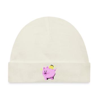 Geld Sparschwein - Baby Premium Organic Mütze - Naturweiß - Vorne