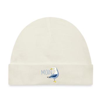 Moin mit Möve - Baby Premium Organic Mütze - Naturweiß - Vorne