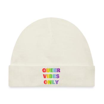 Queer Vibes Nur Regenbogen LGBT Pride - Baby Premium Organic Mütze - Naturweiß - Vorne