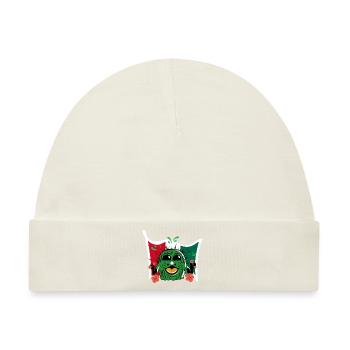 Lustiger Kaktus mit Mexiko Flagge - Baby Premium Organic Mütze - Naturweiß - Vorne