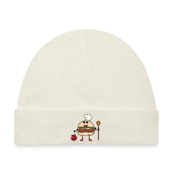 Fast Food Burger Kochkunst Hobbykoch Gastgeber - Baby Premium Organic Mütze - Naturweiß - Vorne