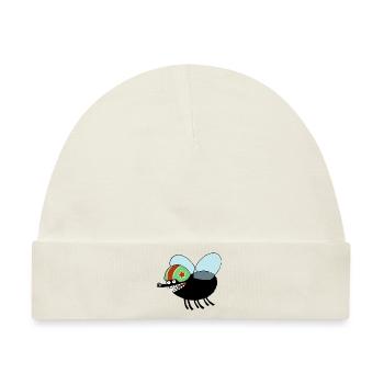 fliegende Fliege - Baby Premium Organic Mütze - Naturweiß - Vorne