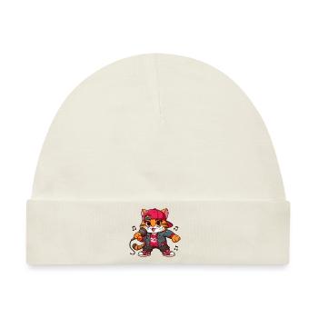 Forced Cat: Hip-Hop-Sängerin - Baby Premium Organic Mütze - Naturweiß - Vorne