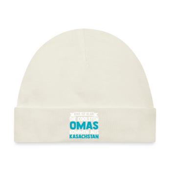 Kasachen Oma Großmutter Kasachstan - Baby Premium Organic Mütze - Naturweiß - Vorne