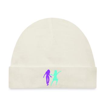 2 Frauen Tanzen Silhouette Freundinnen Party Musik - Baby Premium Organic Mütze - Naturweiß - Vorne