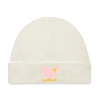 Saalbach - Alpen - Salzburg - Skifahren - Baby Premium Organic Mütze - Naturweiß - Vorne
