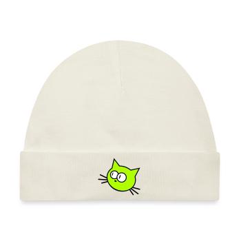 Neugierige Katze Guckt Lustig Ulkig Albern Komisch - Baby Premium Organic Mütze - Naturweiß - Vorne