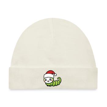 Wurm Weihnachten Niedlich - Baby Premium Organic Mütze - Naturweiß - Vorne