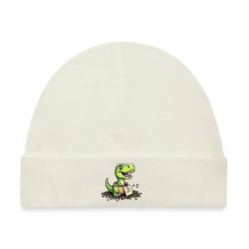 Tea Rex Dinosaurier Tee - Baby Premium Organic Mütze - Naturweiß - Vorne