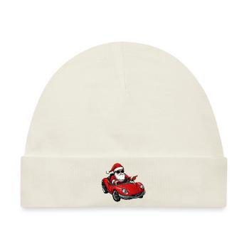 Weihnachten Autofahrer / Cabriolet Weihnachtsmann - Baby Premium Organic Mütze - Naturweiß - Vorne
