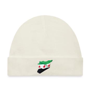 Syrien Flagge in der Syrien Landkarte 2 - Baby Premium Organic Mütze - Naturweiß - Vorne