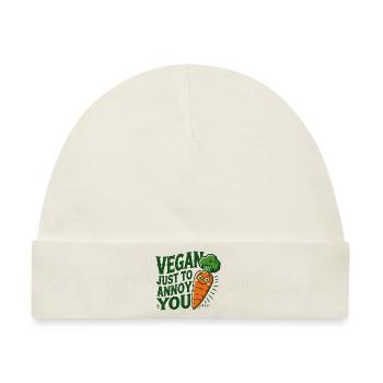 Vegan, nur um Sie zu ärgern - Baby Premium Organic Mütze - Naturweiß - Vorne