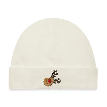 Glückliches Rentier (Rudolph) - Baby Premium Organic Mütze - Naturweiß - Vorne