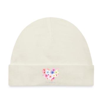 Liebe in Blüte Blumendesign - Baby Premium Organic Mütze - Naturweiß - Vorne