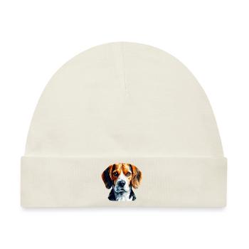 Geometrischer Beagle Polygon Kunst Design - Baby Premium Organic Mütze - Naturweiß - Vorne