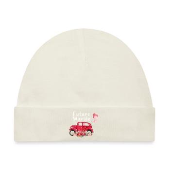 Braut in spe Auto Blumen Braut - Baby Premium Organic Mütze - Naturweiß - Vorne
