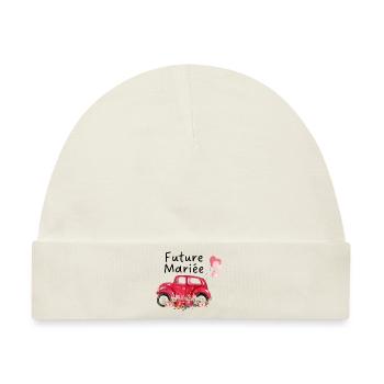 Braut in spe Auto Blumen Braut - Baby Premium Organic Mütze - Naturweiß - Vorne
