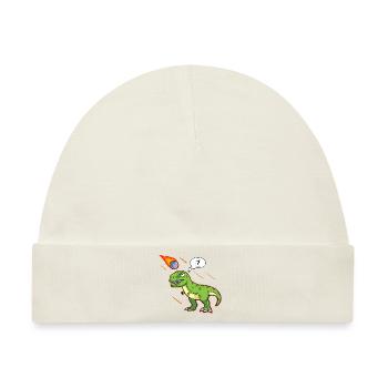 T-Rex Tyrannosaurus Rex Stein Schere Papier Dino - Baby Premium Organic Mütze - Naturweiß - Vorne