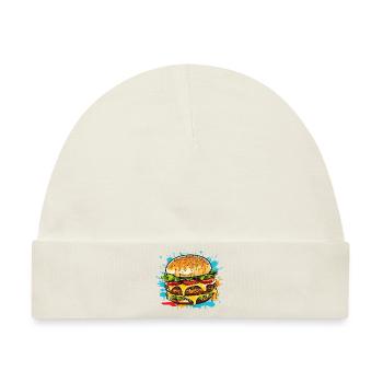 Cheeseburger Splash - Baby Premium Organic Mütze - Naturweiß - Vorne