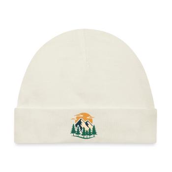 Evergreen Mountain Adventure Design - Baby Premium Organic Mütze - Naturweiß - Vorne