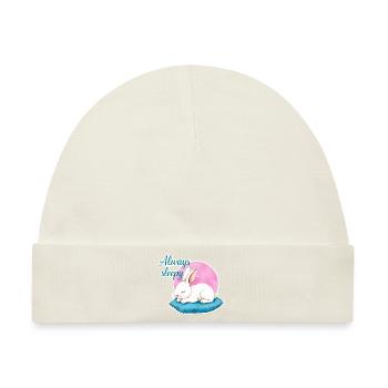 Cute Rabbit is always sleepy 1 - Baby Premium Organic Mütze - Naturweiß - Vorne