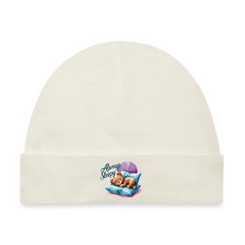 Cute Teddy Bear is always sleepy 1 - Baby Premium Organic Mütze - Naturweiß - Vorne