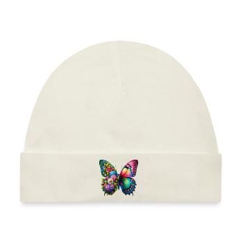 Bunter Schmetterling, von der Natur inspirierte Sommerstimmungen - Baby Premium Organic Mütze - Naturweiß - Vorne