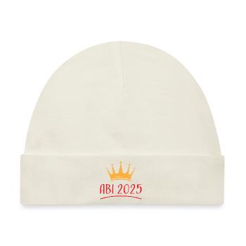 ABI 2025 crown red - Baby Premium Organic Mütze - Naturweiß - Vorne