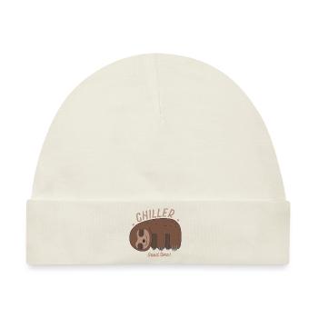 Faultier Chiller Faultier Humor Wandkunst - Baby Premium Organic Mütze - Naturweiß - Vorne