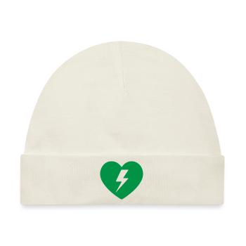 AED Notfall-Defibrillator Erste Hilfe - Baby Premium Organic Mütze - Naturweiß - Vorne