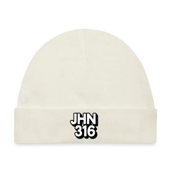 JHN 316 Christliche Botschaft - Baby Premium Organic Mütze - Naturweiß - Vorne