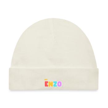 Enzo! Personalisierbar - Baby Premium Organic Mütze - Naturweiß - Vorne