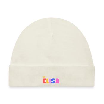 Elisa! Personalisierbar - Baby Premium Organic Mütze - Naturweiß - Vorne