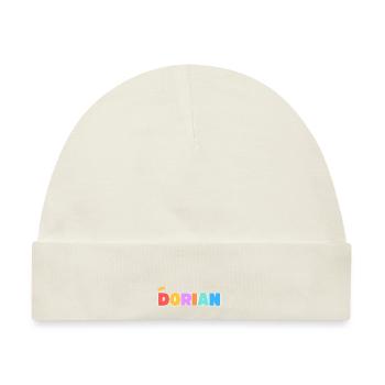 Dorian! Personalisierbar - Baby Premium Organic Mütze - Naturweiß - Vorne