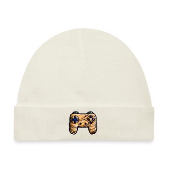 Gamer Controller Joystick Mumie - Baby Premium Organic Mütze - Naturweiß - Vorne