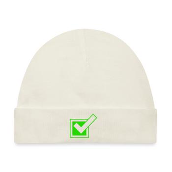 Häkchen Ankreuzen Symbol - Baby Premium Organic Mütze - Naturweiß - Vorne