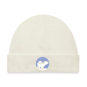 Baby Polar Bear with Dad - Baby Premium Organic Mütze - Naturweiß - Vorne